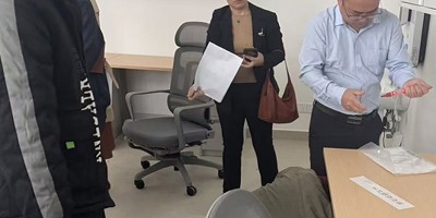 新院区家具安装近尾声 后勤保卫部组织现场抽样检测严把质量关